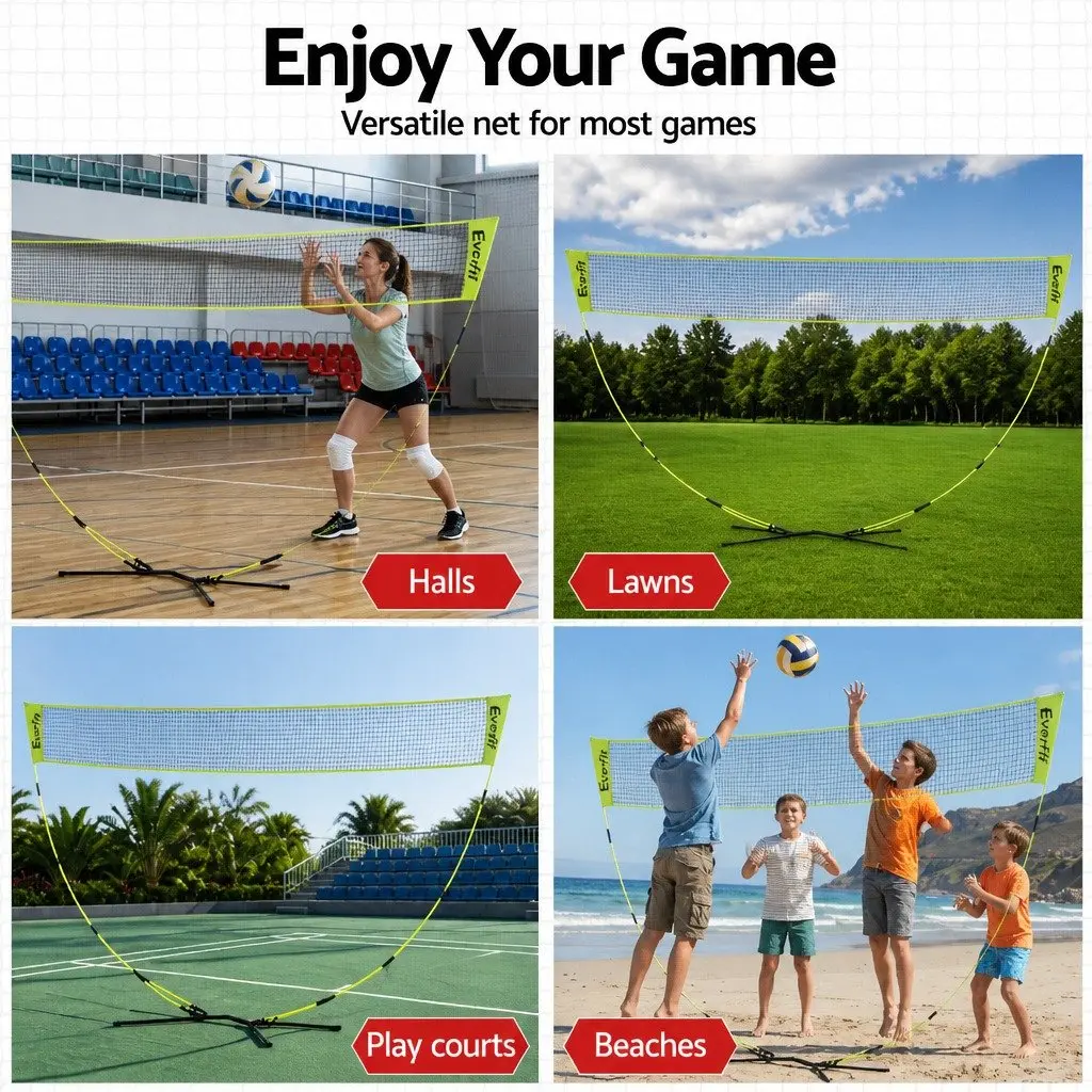 Portable Sports Net Green 3M Quick Setup for Badminton Tennis Volleyball Indoor Outdoor