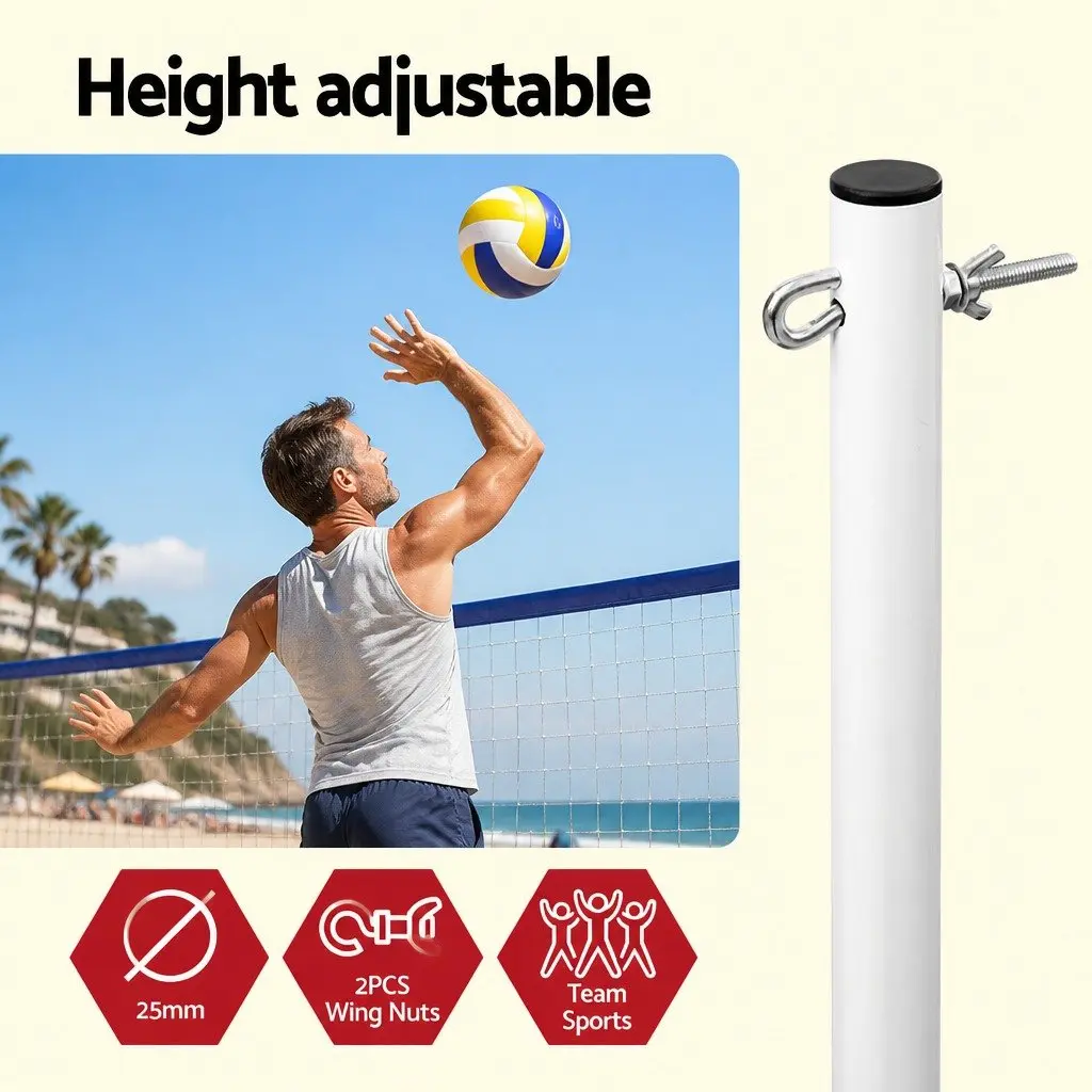 Portable Volleyball Net Set 6M Adjustable Height Multi-Sport Badminton Tennis