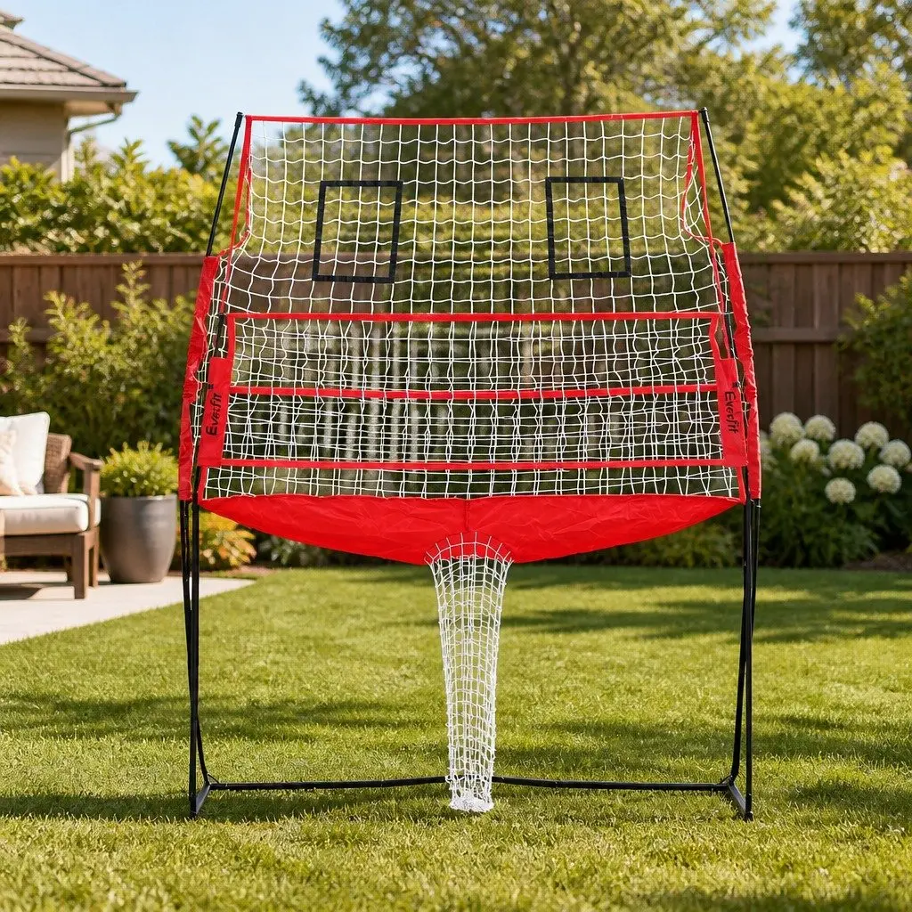 Volleyball Net Red Adjustable Height Portable Training Equipment