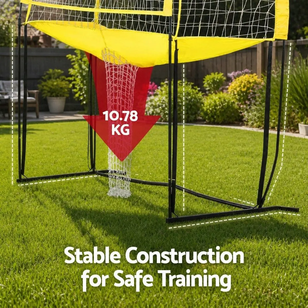 Volleyball Net Green 8ft Free-standing Adjustable Height Portable for Beach and Backyard Training