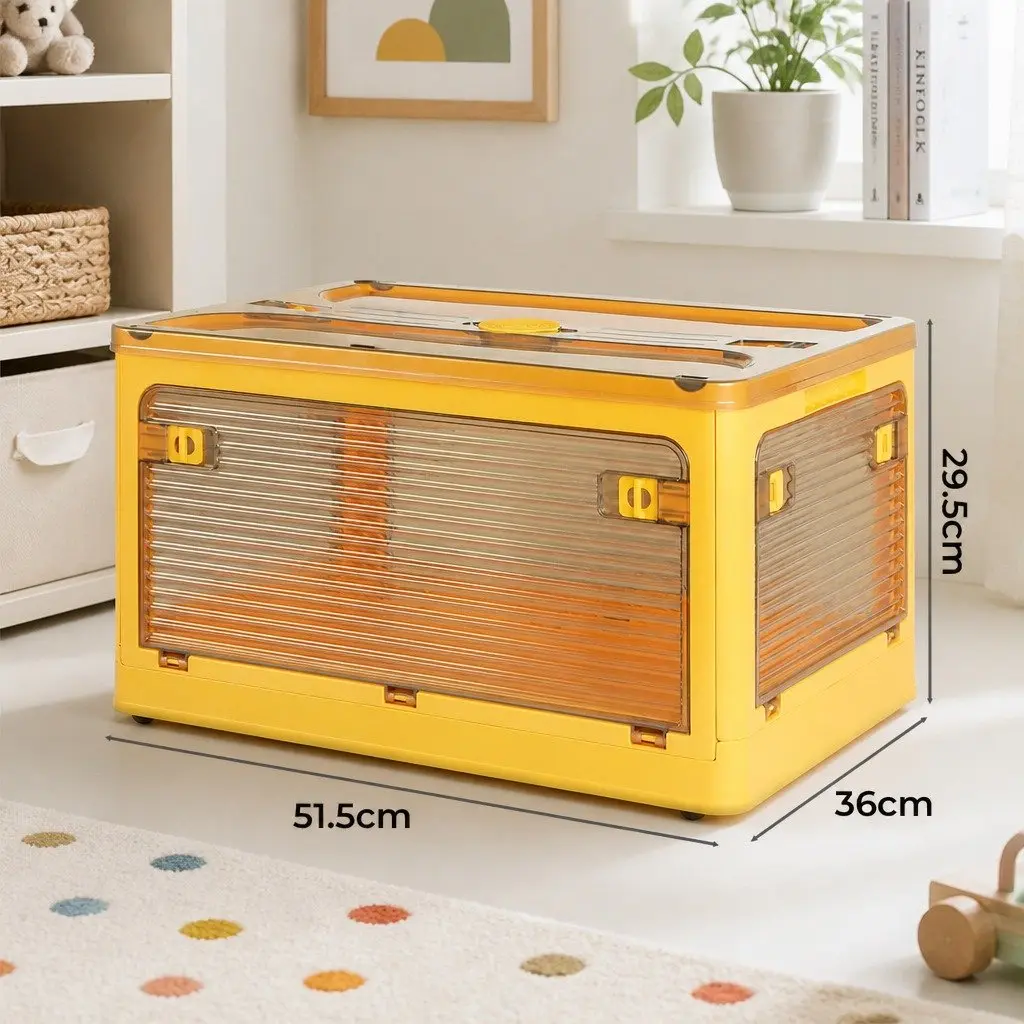 Stackable Storage Organiser Box Container with Lid Plastic Foldable Large Medium