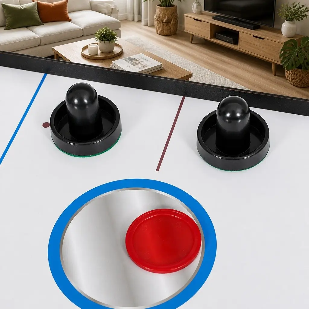 5-In-1 Games Table Blue Space-Saving Pool Tennis Air Hockey Basketball Archery