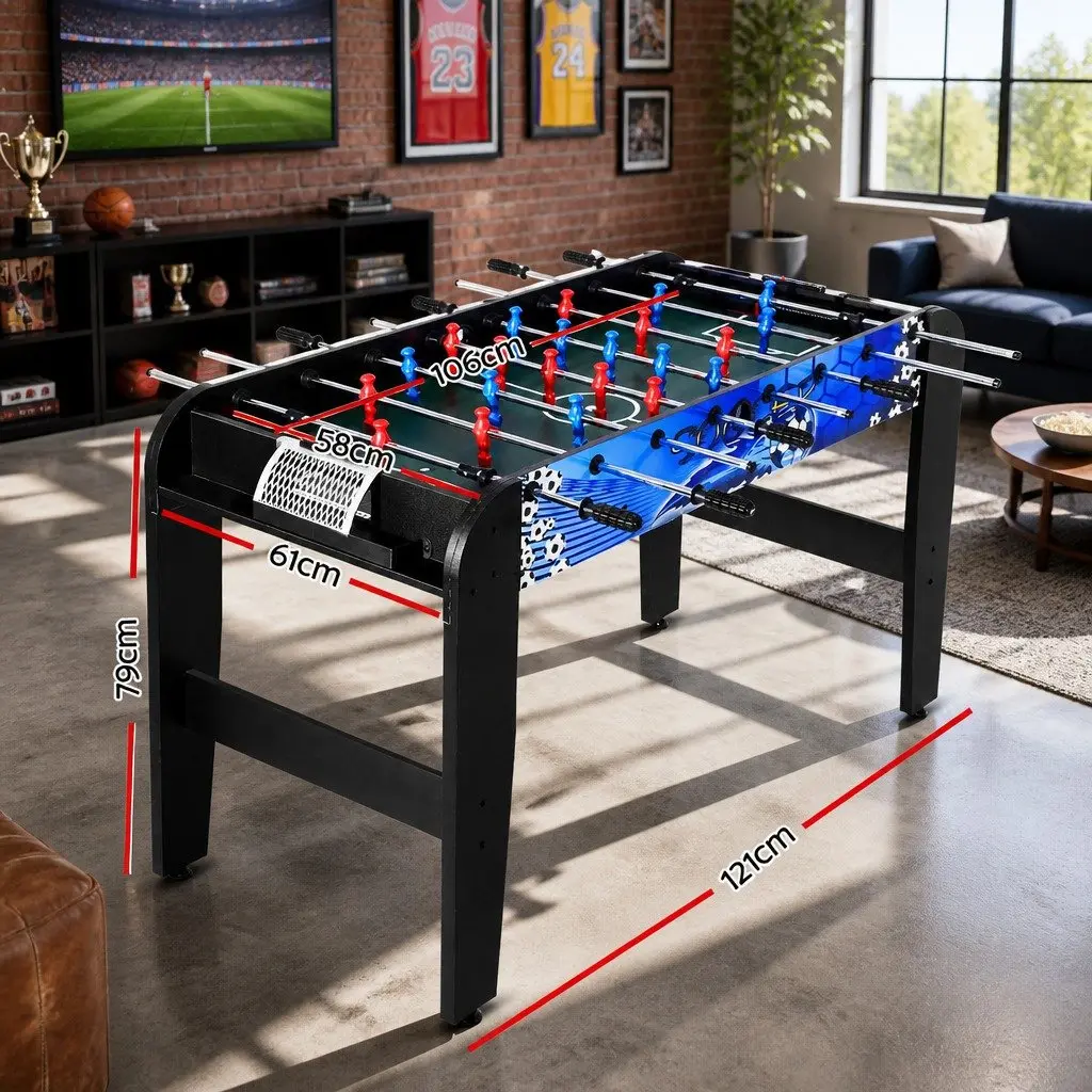 Foosball Soccer Table Black 4FT Family Game with Anti-Slip Handles Score Counter and Stable Legs