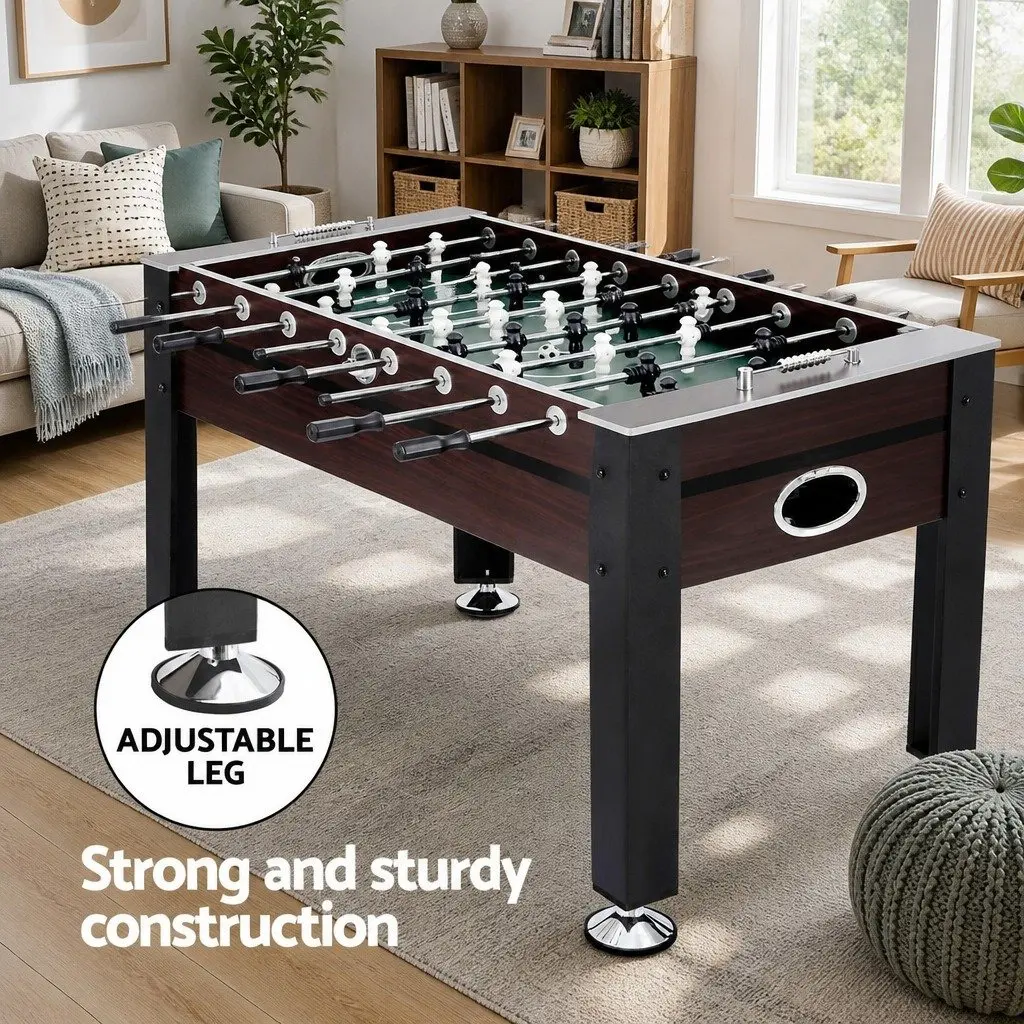 Foosball Table Pine 5FT Indoor Game Set Sturdy MDF Construction Anti-Slip Handles
