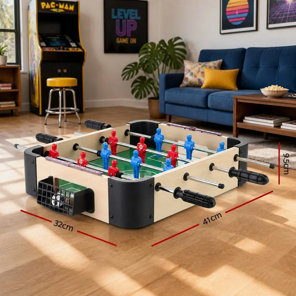 Mini Foosball Soccer Table Portable Compact Tabletop Game for Family Parties