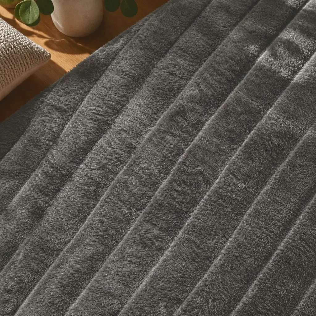 Modular U-Shaped Sofa in Grey Corduroy