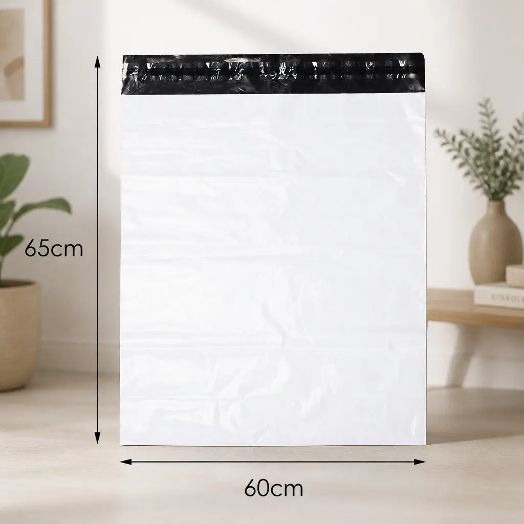Poly Post Mailer Bags White Black 60x65cm 65x75cm 75x90cm Self Sealing Puncture Tear Resistant