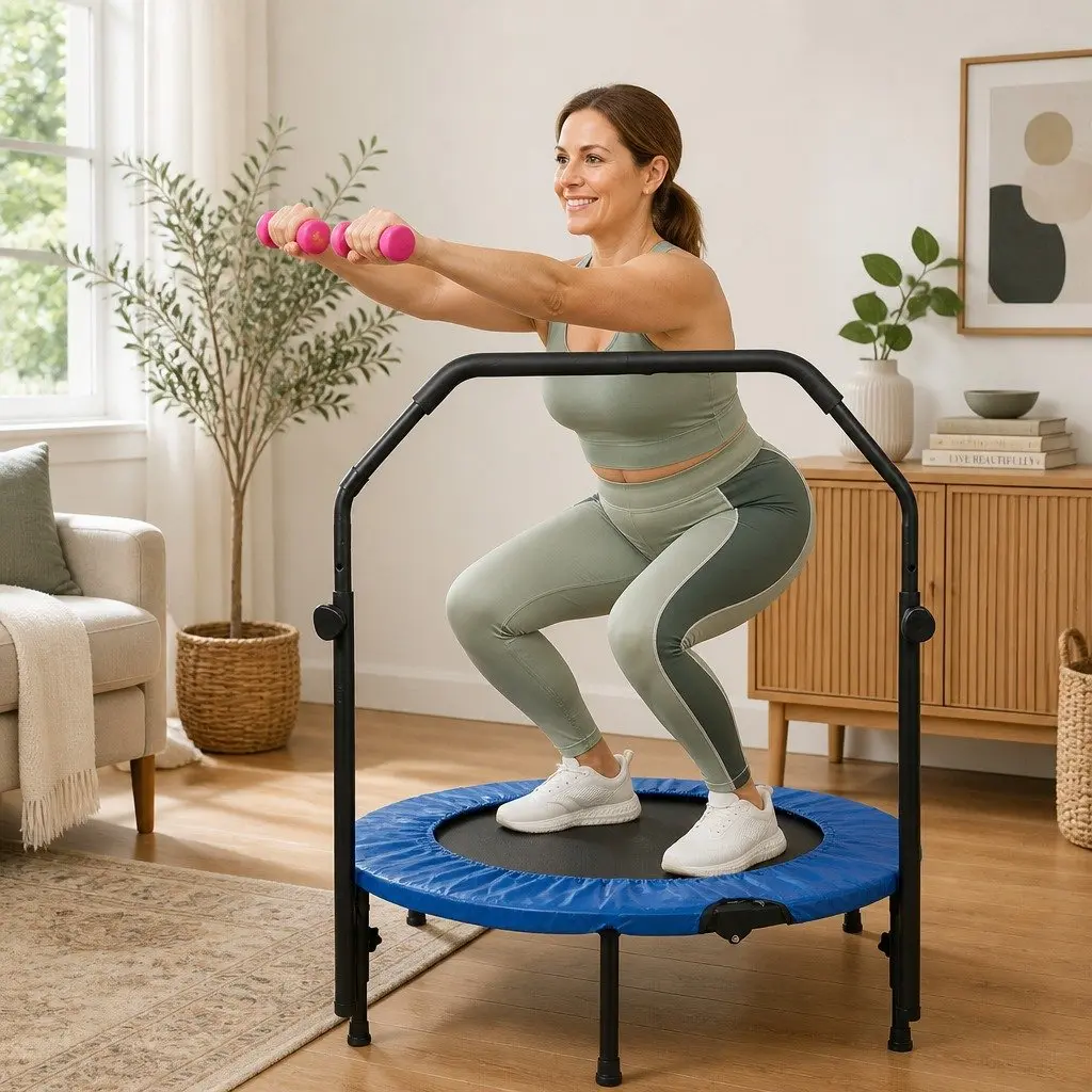 40 Inch Foldable Mini Trampoline Rebounder Fitness Bouncer Adult Teenager Home