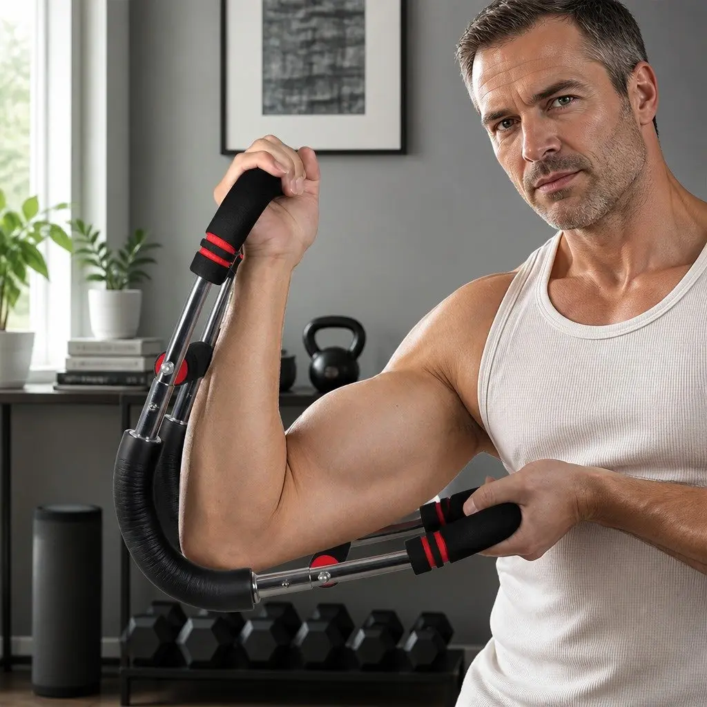 Adjustable Arm Trainer Power Twister Expander Chest Strength Training Bar