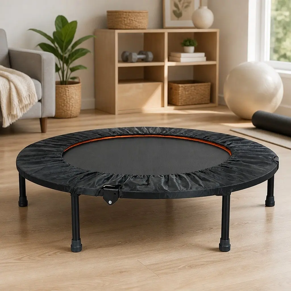 40 Inch Mini Trampoline Round Exercise Rebounder Foldable Home Gym Fitness