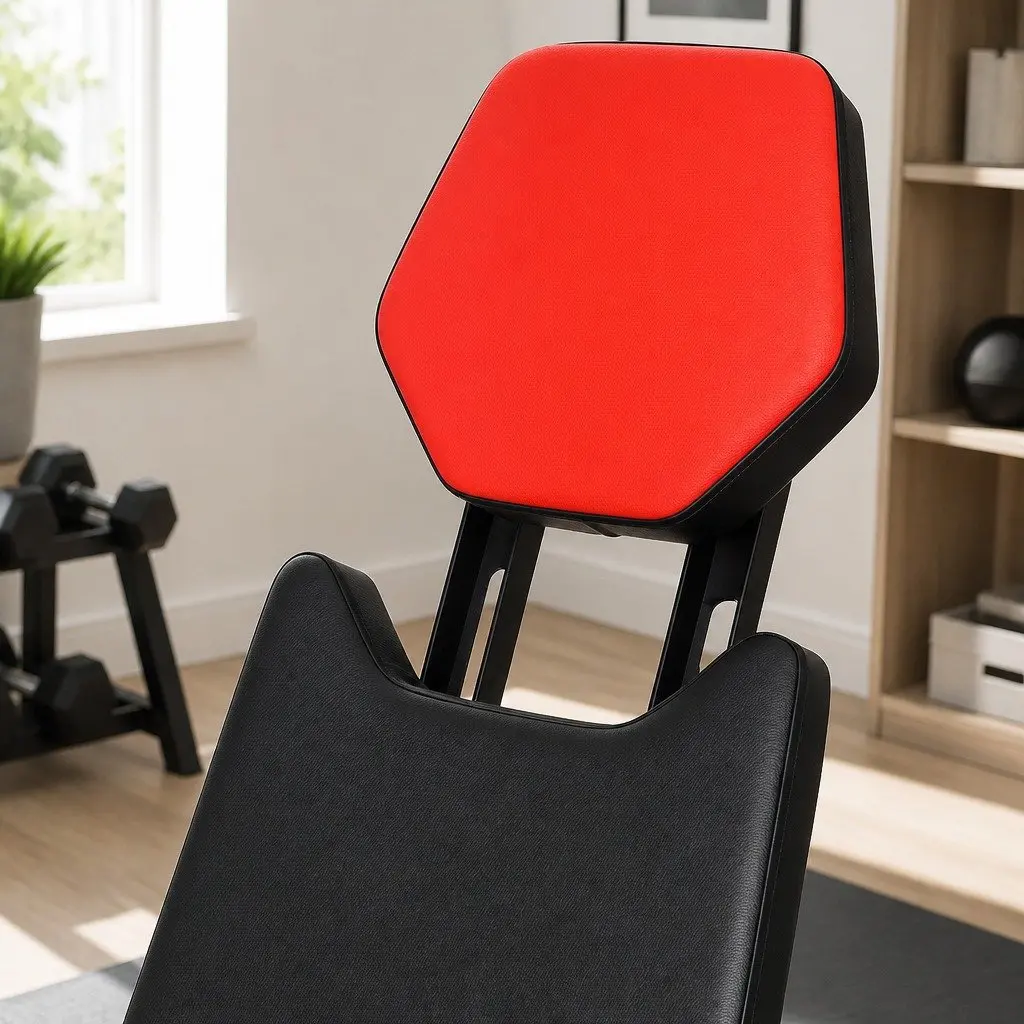 Adjustable Weight Bench Black Red Multi-Purpose 8 Backrest Angles Incline Decline Flat Positions
