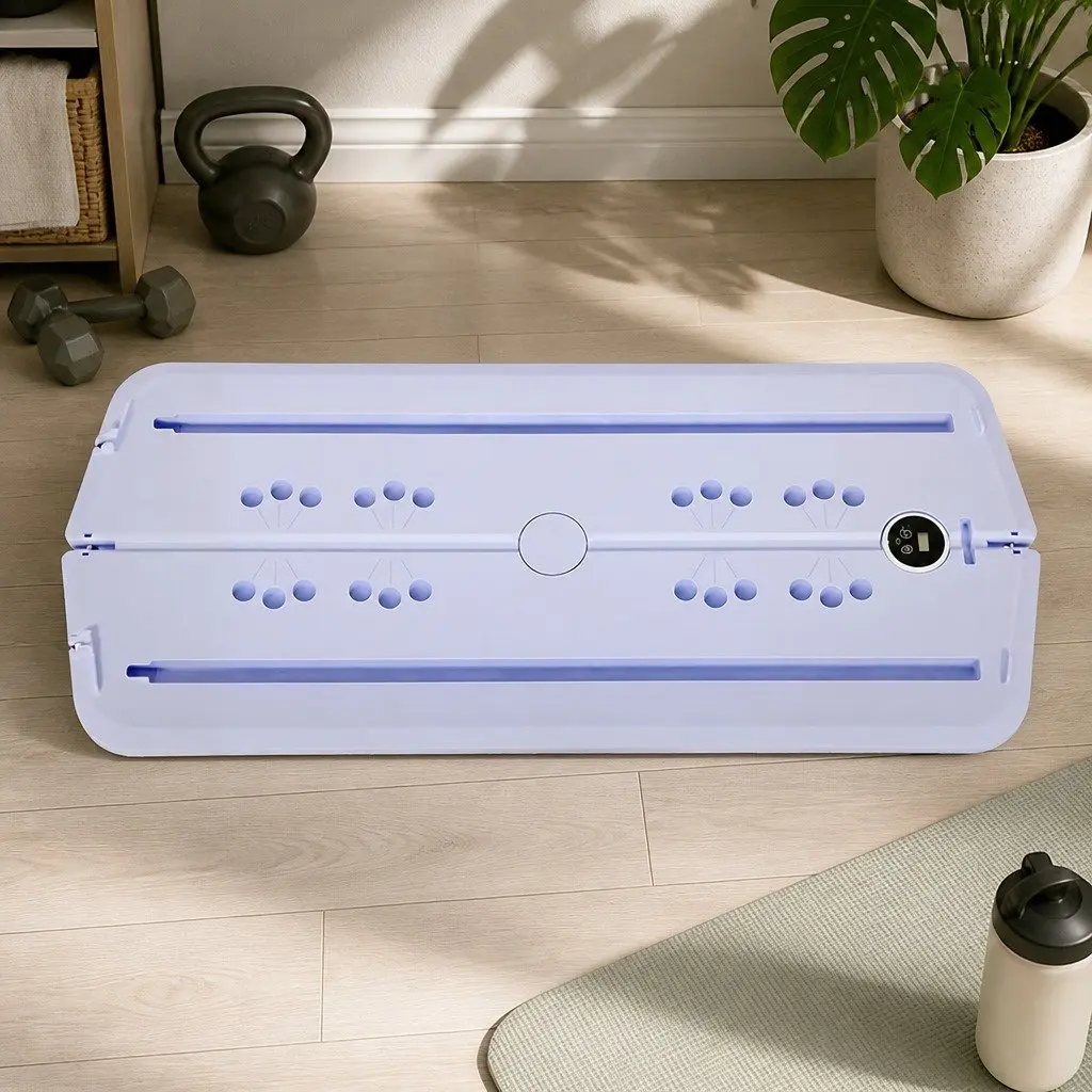 Pilates Board Purple 93cm Compact Multi-Function Core Trainer with Resistance Bands and Timer for Home Gym Exercise