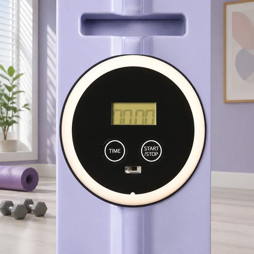 Pilates Board Purple 93cm Compact Multi-Function Core Trainer with Resistance Bands and Timer for Home Gym Exercise
