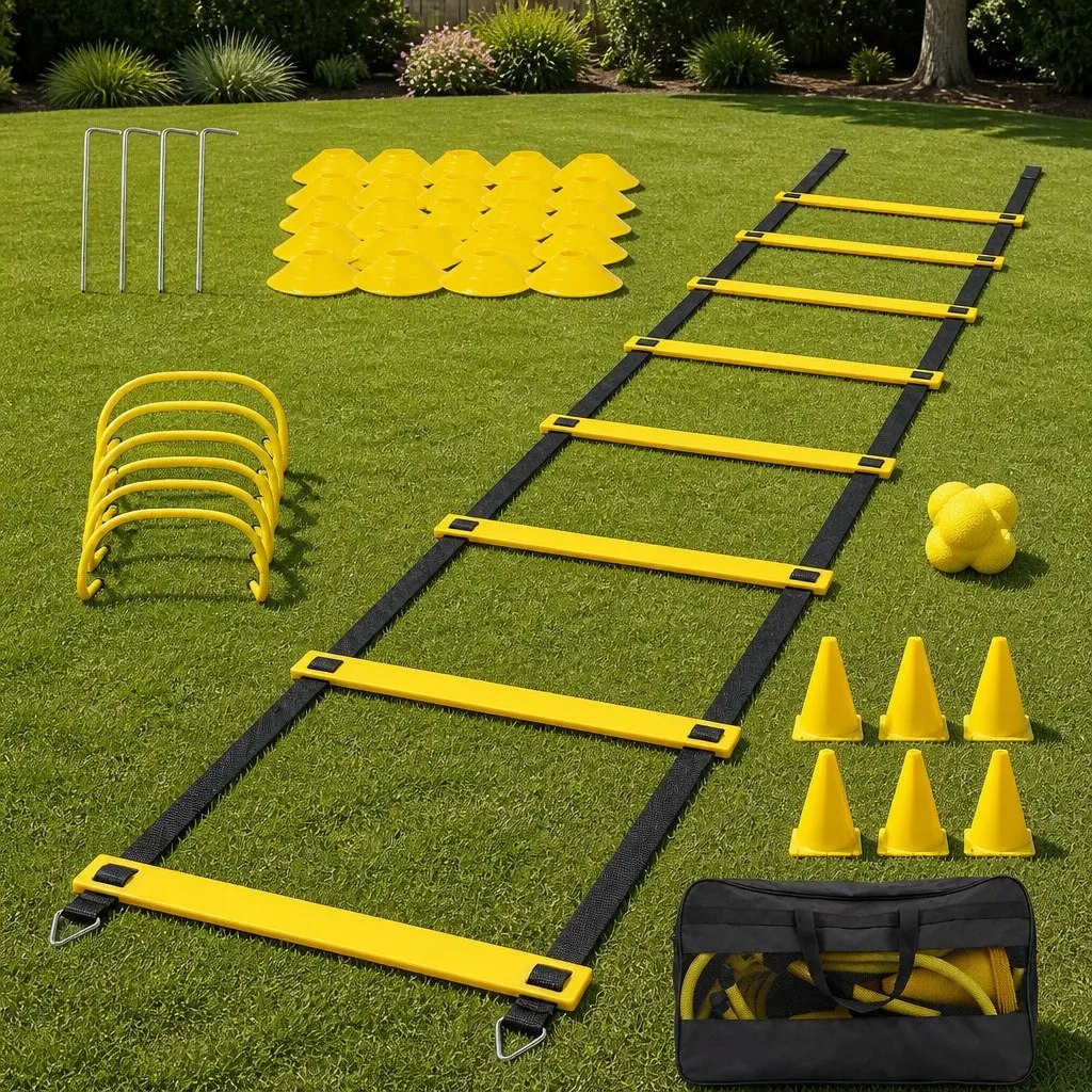 39Pcs Agility Training Set Soccer Football Speed Ladder Cones Hurdles Reaction