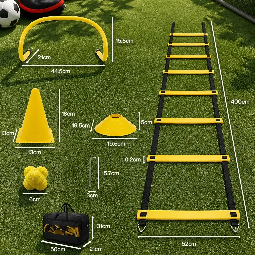 39Pcs Agility Training Set Soccer Football Speed Ladder Cones Hurdles Reaction
