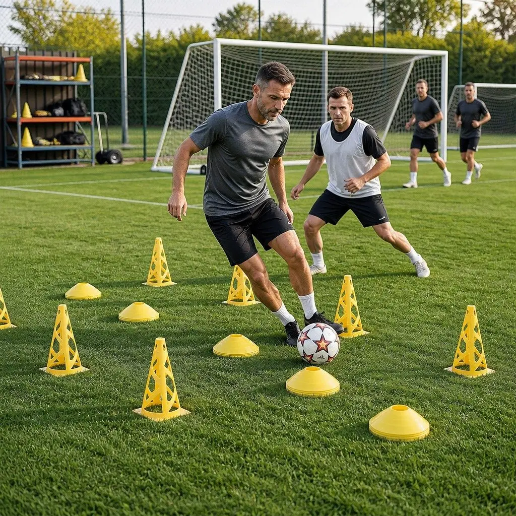 39 Piece Speed Agility Training Kit Yellow Adjustable Ladder Hurdles Cones Reaction Ball