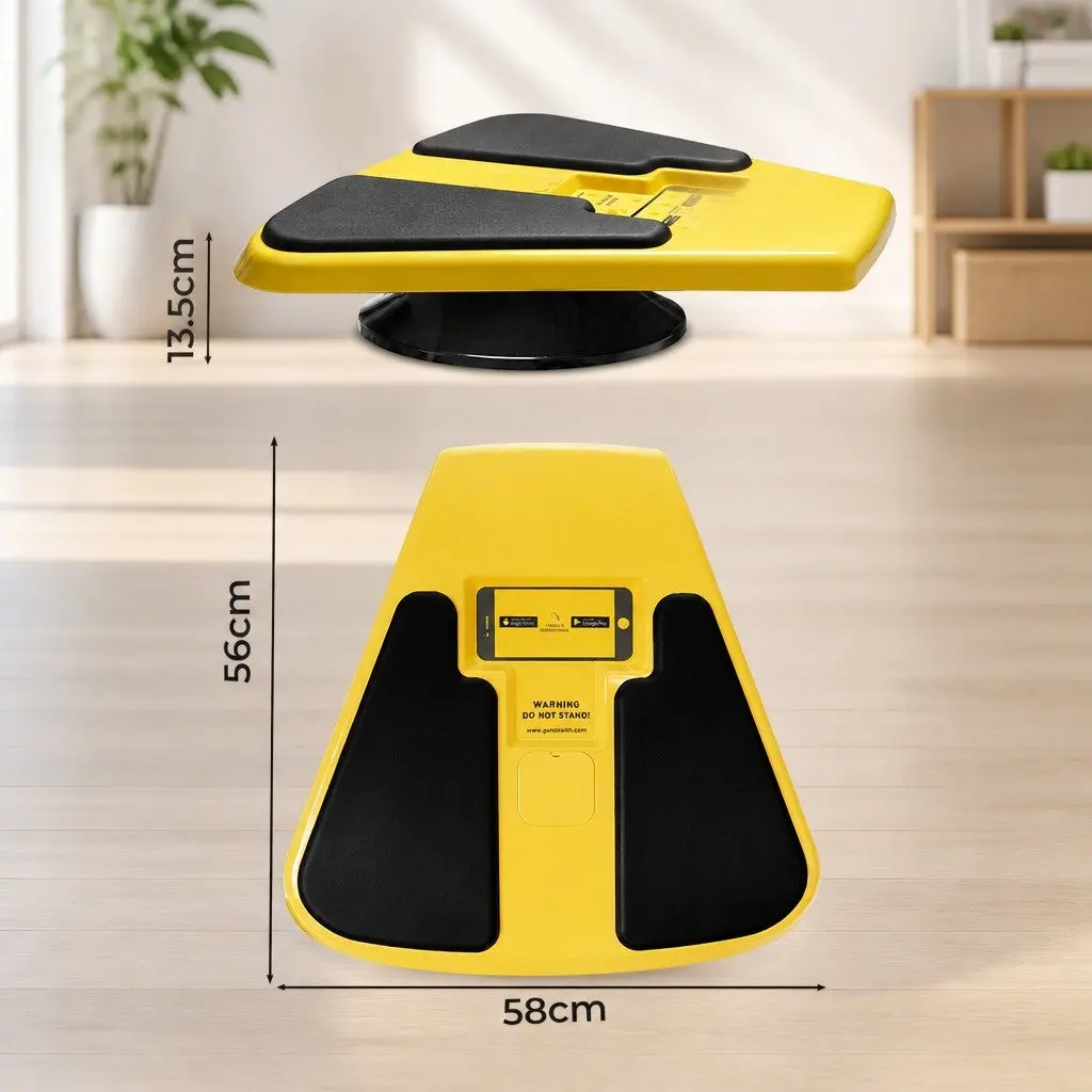 Balance Board Trainer Yellow 56cm 360 Degree Rotation Core Abdominal Exercise