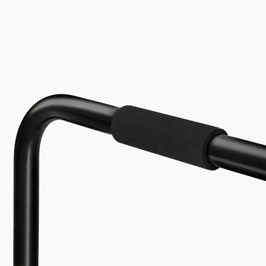 Adjustable Parallel Dip Bar Station Black 74cm to 89cm Height Durable Steel Frame Non-Slip Feet