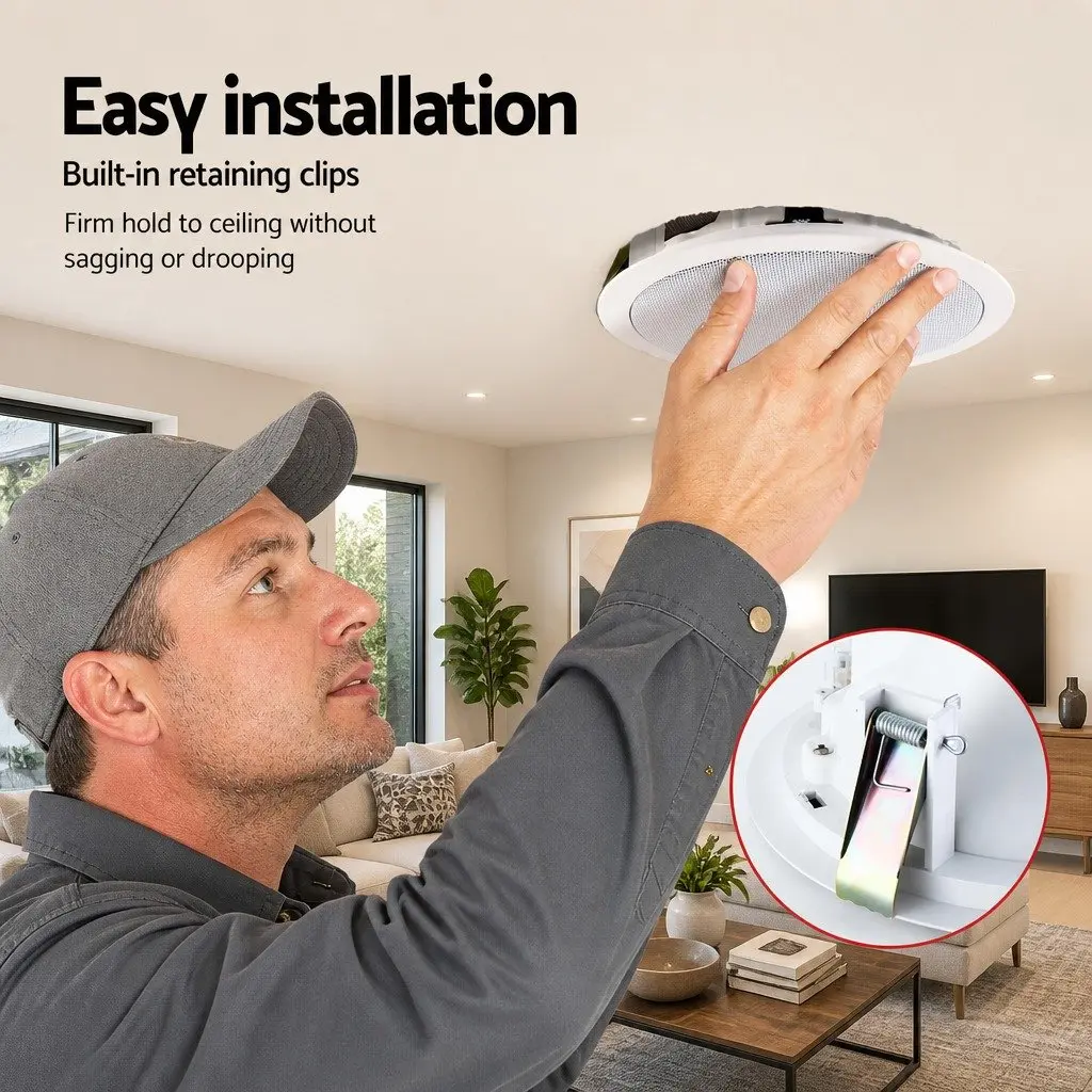 6 Inch Ceiling In-Wall Speakers Home Audio System White 4pcs Tweeter Stereo