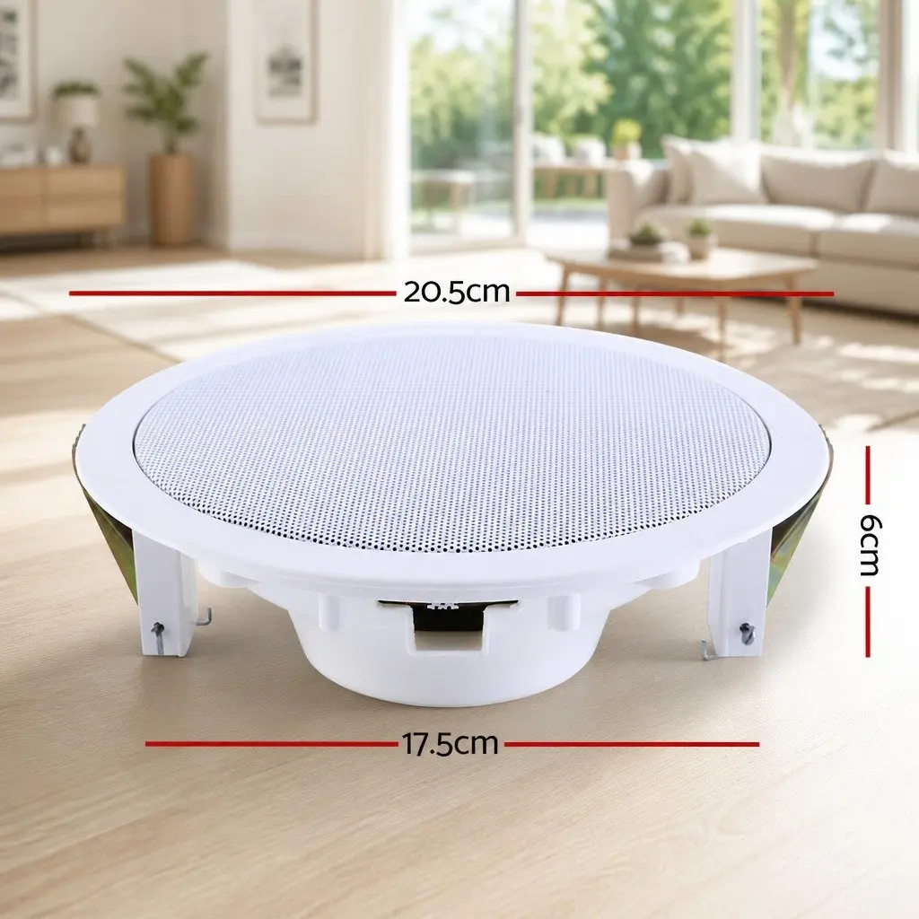 6 Inch Ceiling Speaker White 6 Pack Set Home Audio Stereo Tweeter