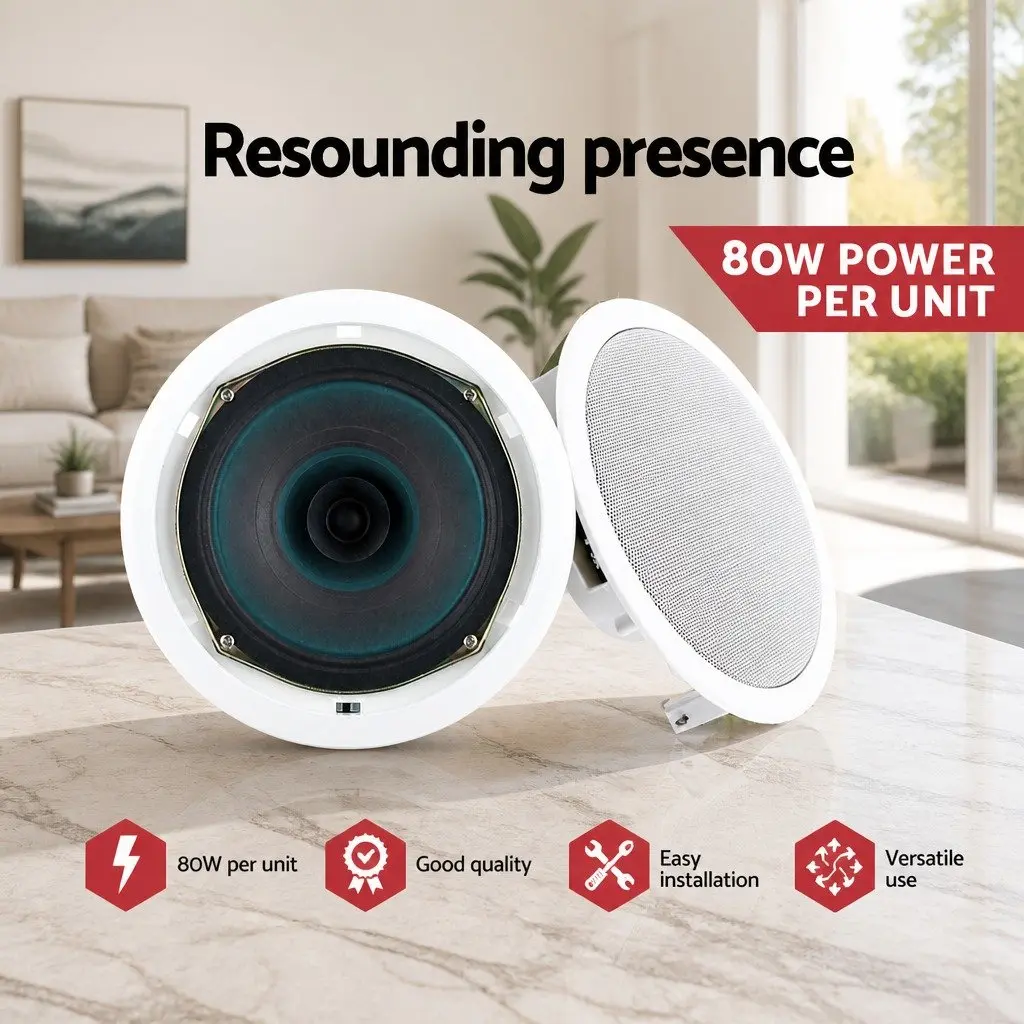 6 Inch Ceiling Speaker White 6 Pack Set Home Audio Stereo Tweeter