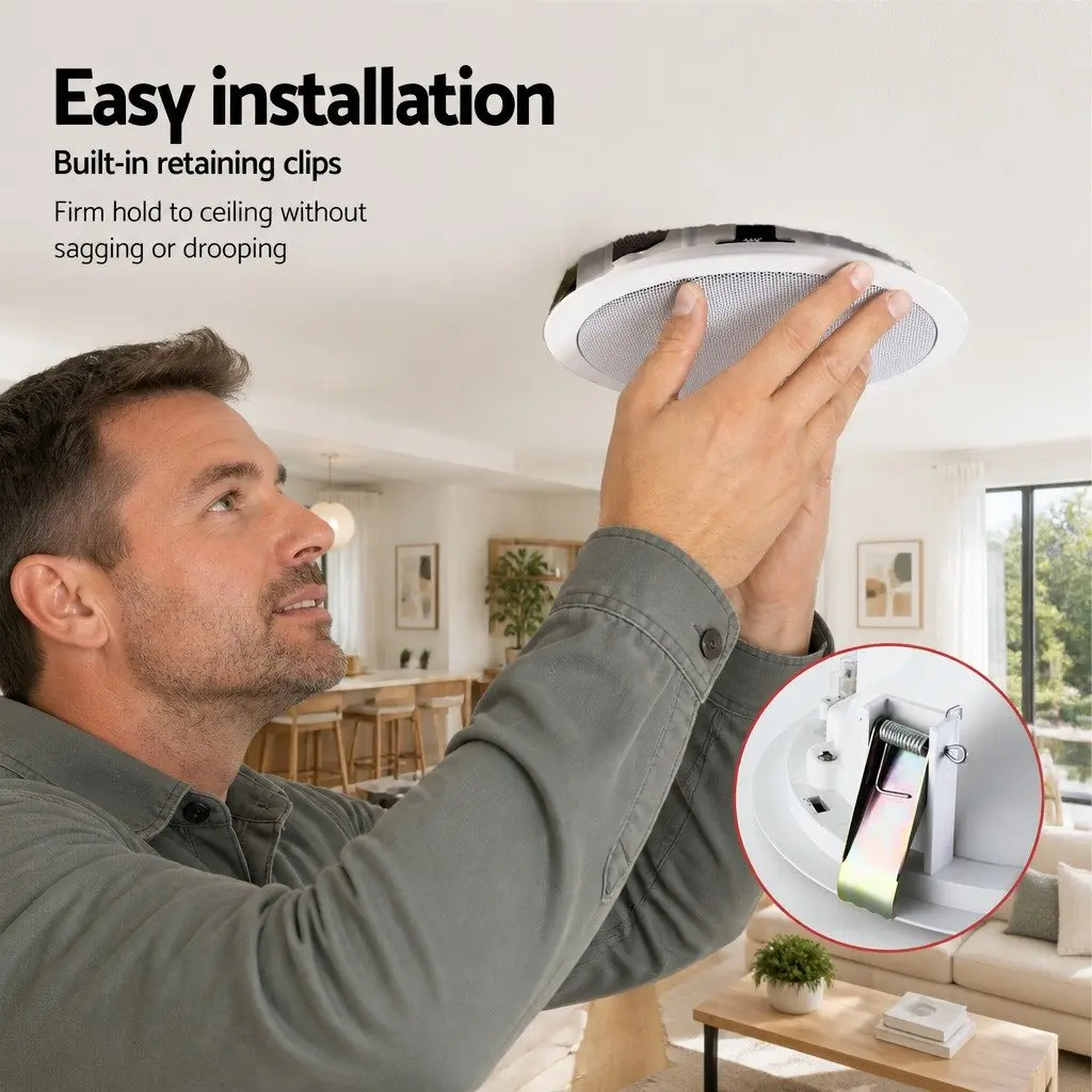 6 Inch Ceiling Speaker White 6 Pack Set Home Audio Stereo Tweeter