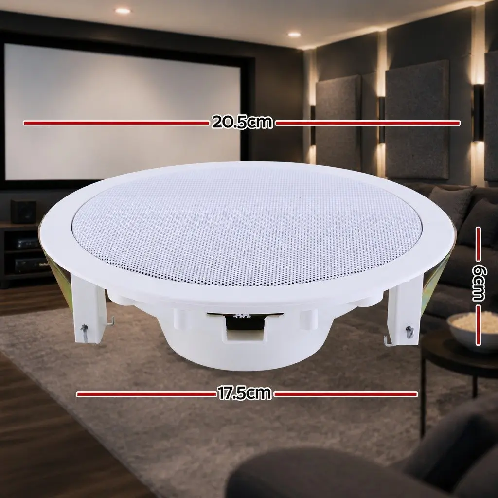 6 Inch Ceiling Speaker White 8 Piece Home Audio System In Wall Stereo Tweeter