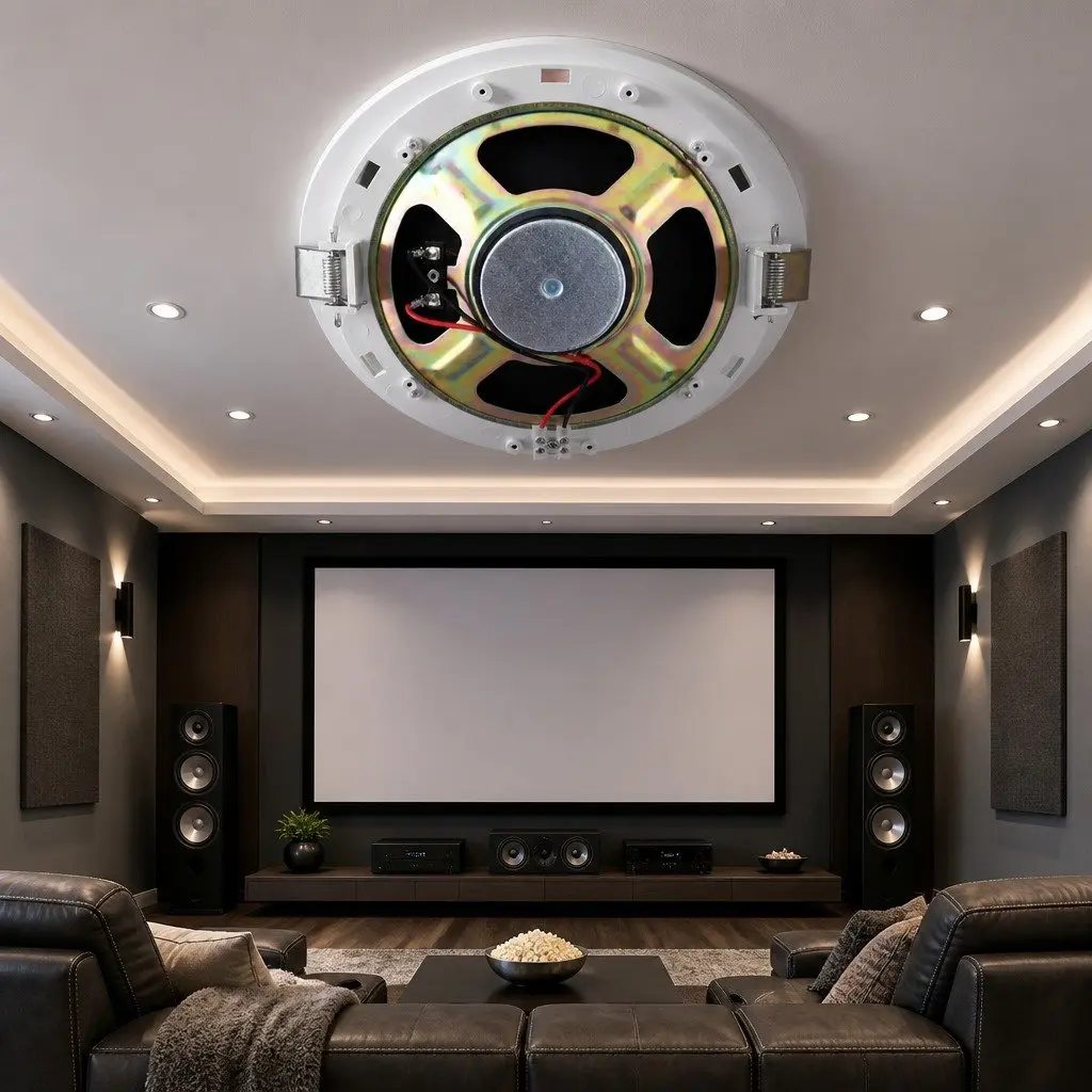 6 Inch Ceiling Speaker White 8 Piece Home Audio System In Wall Stereo Tweeter