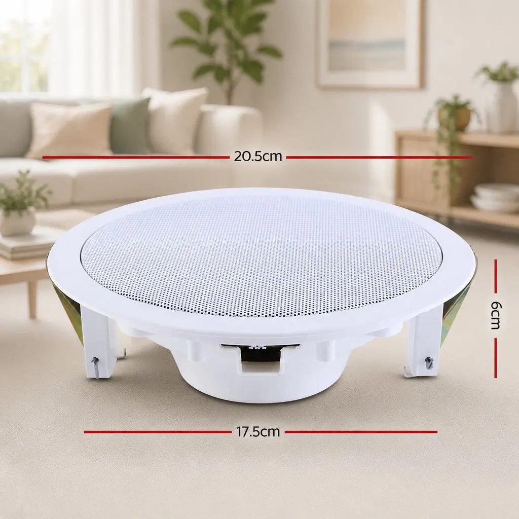 6" In-Ceiling Speaker 80W Home Theatre Stereo Audio Surround Sound White Pair