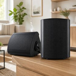 2-Way Wall Speaker 5.25" Woofer 2.5" Tweeter Indoor Outdoor Audio 150W Black