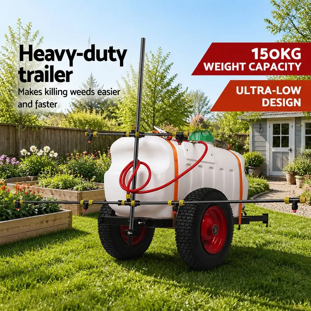 Weed Sprayer 100L Tank Trailer 1.5M Boom ATV Handheld Garden Spray System