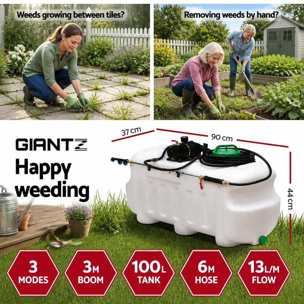 Weed Sprayer 100L Tank 3M Boom ATV Garden Spray Pesticide Herbicide Vehicle