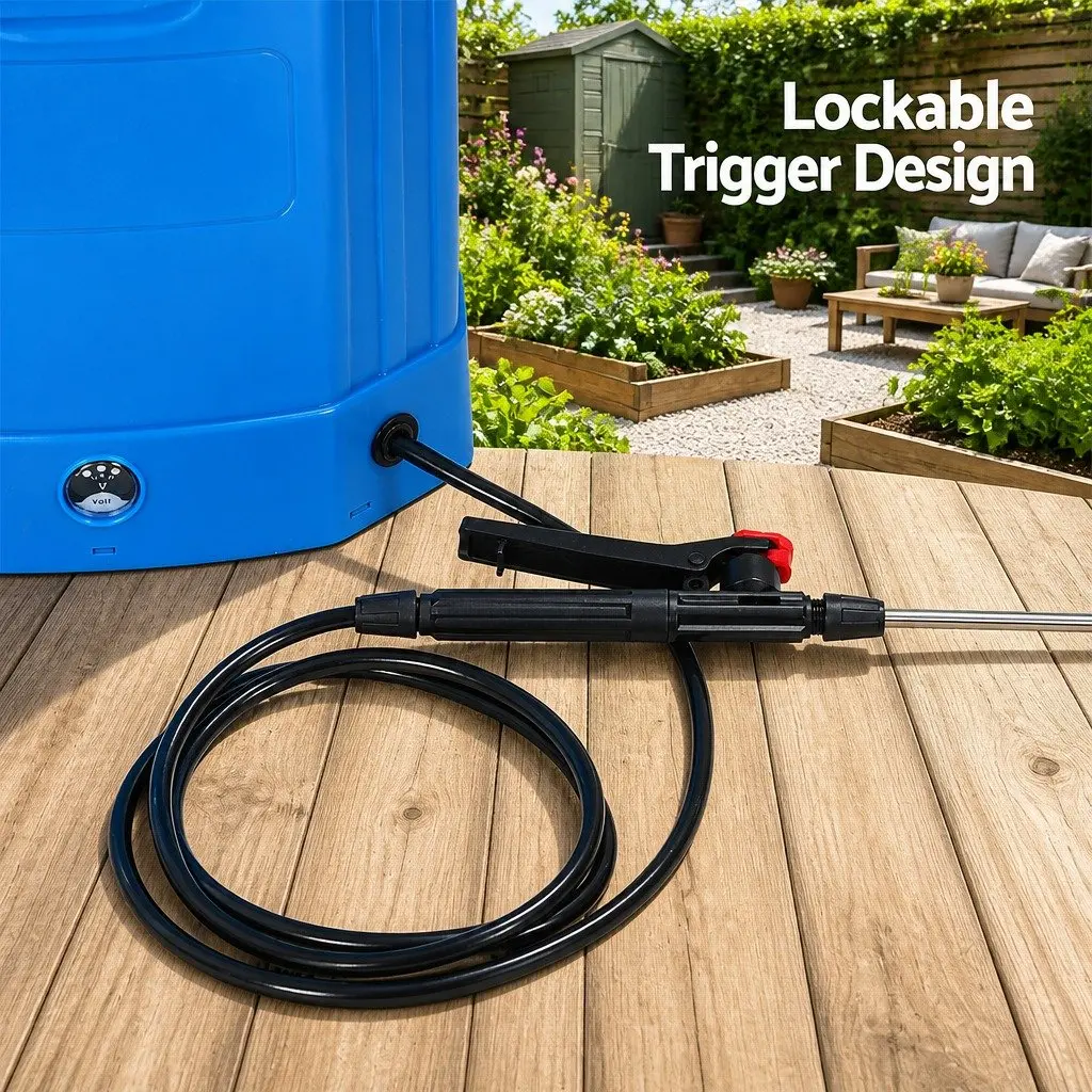 Electric Backpack Sprayer Blue 16L Adjustable Pressure Four Nozzle Heads