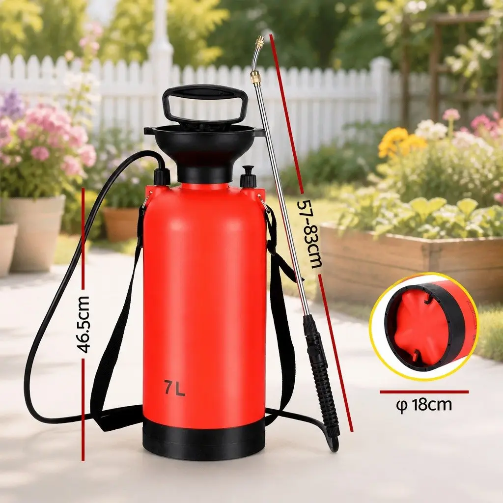 7L Pressure Sprayer Shoulder Garden Spray Tank Weed Herbicide Pesticide Cleaning