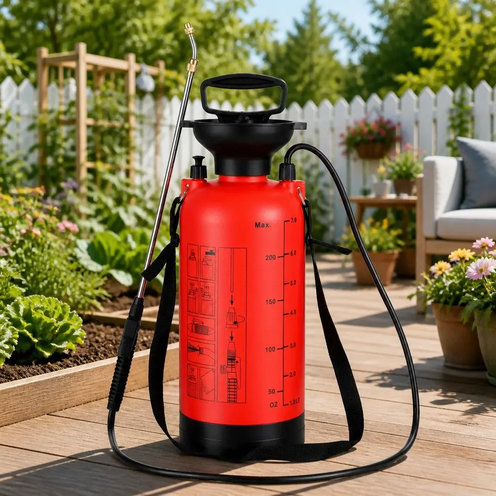 7L Pressure Sprayer Shoulder Garden Spray Tank Weed Herbicide Pesticide Cleaning