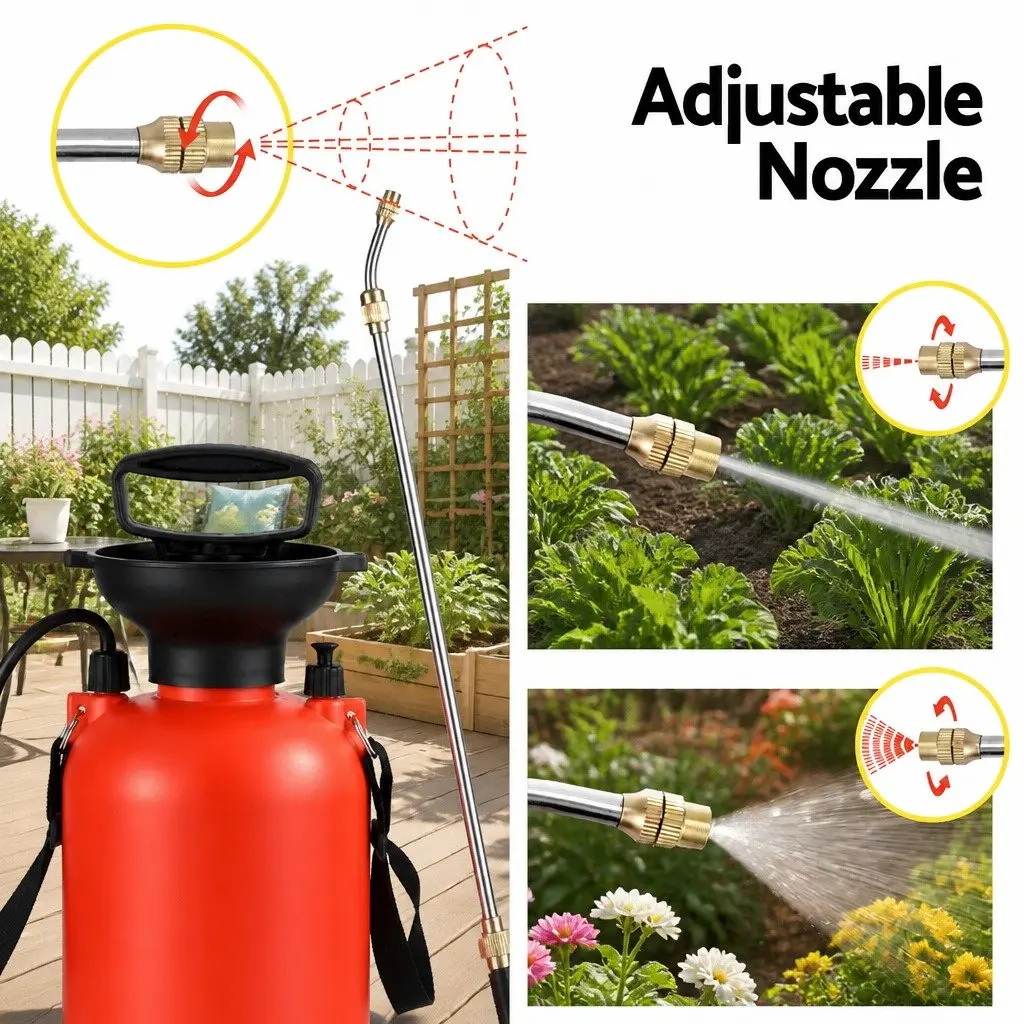 7L Pressure Sprayer Shoulder Garden Spray Tank Weed Herbicide Pesticide Cleaning