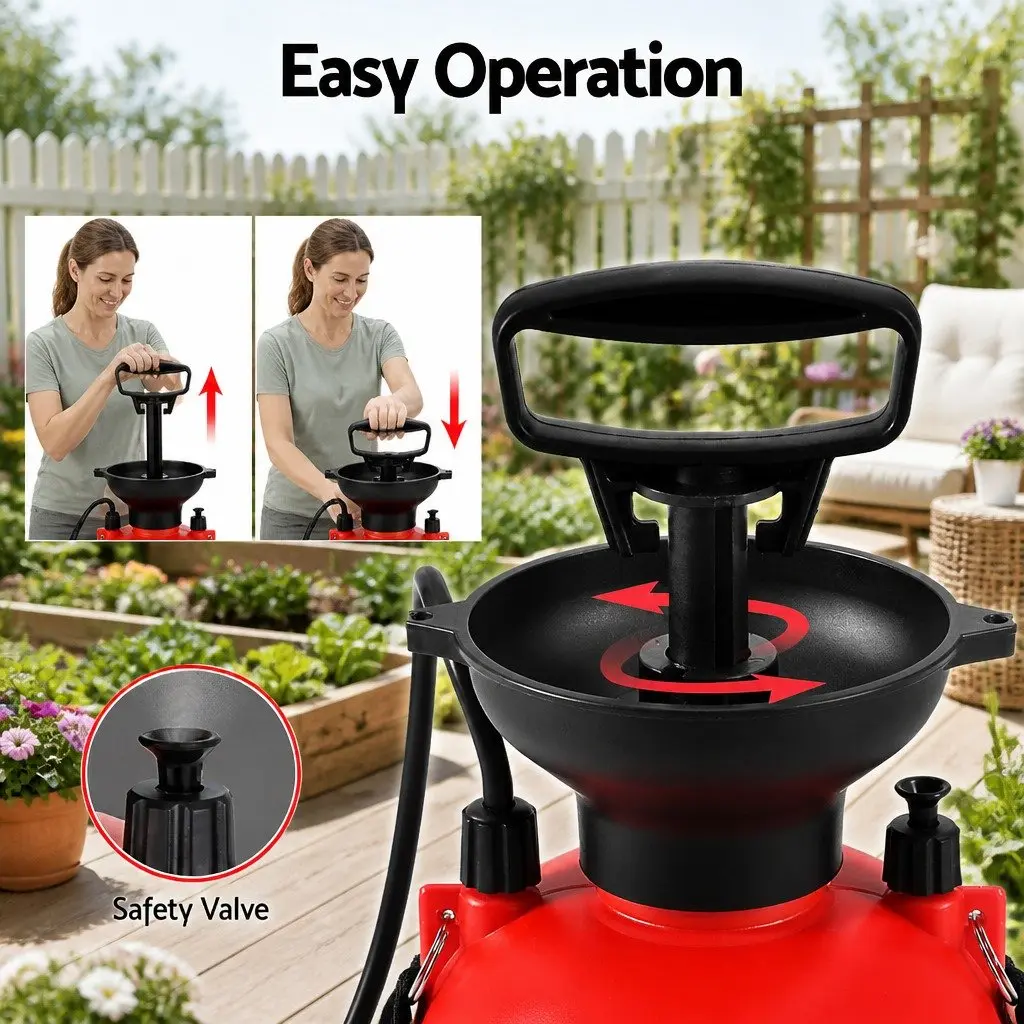 7L Pressure Sprayer Shoulder Garden Spray Tank Weed Herbicide Pesticide Cleaning