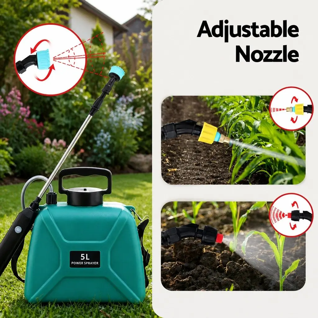 Electric Weed Sprayer Green 5L USB Charging Dual Spray Modes