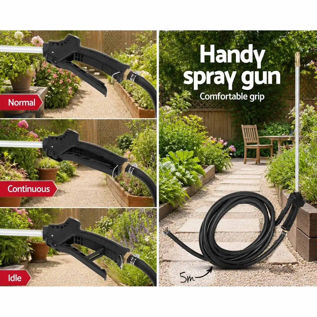 100L Weed Sprayer Trailer White 1.5M Boom Self-Priming Pump 87psi Garden Herbicide Equipment