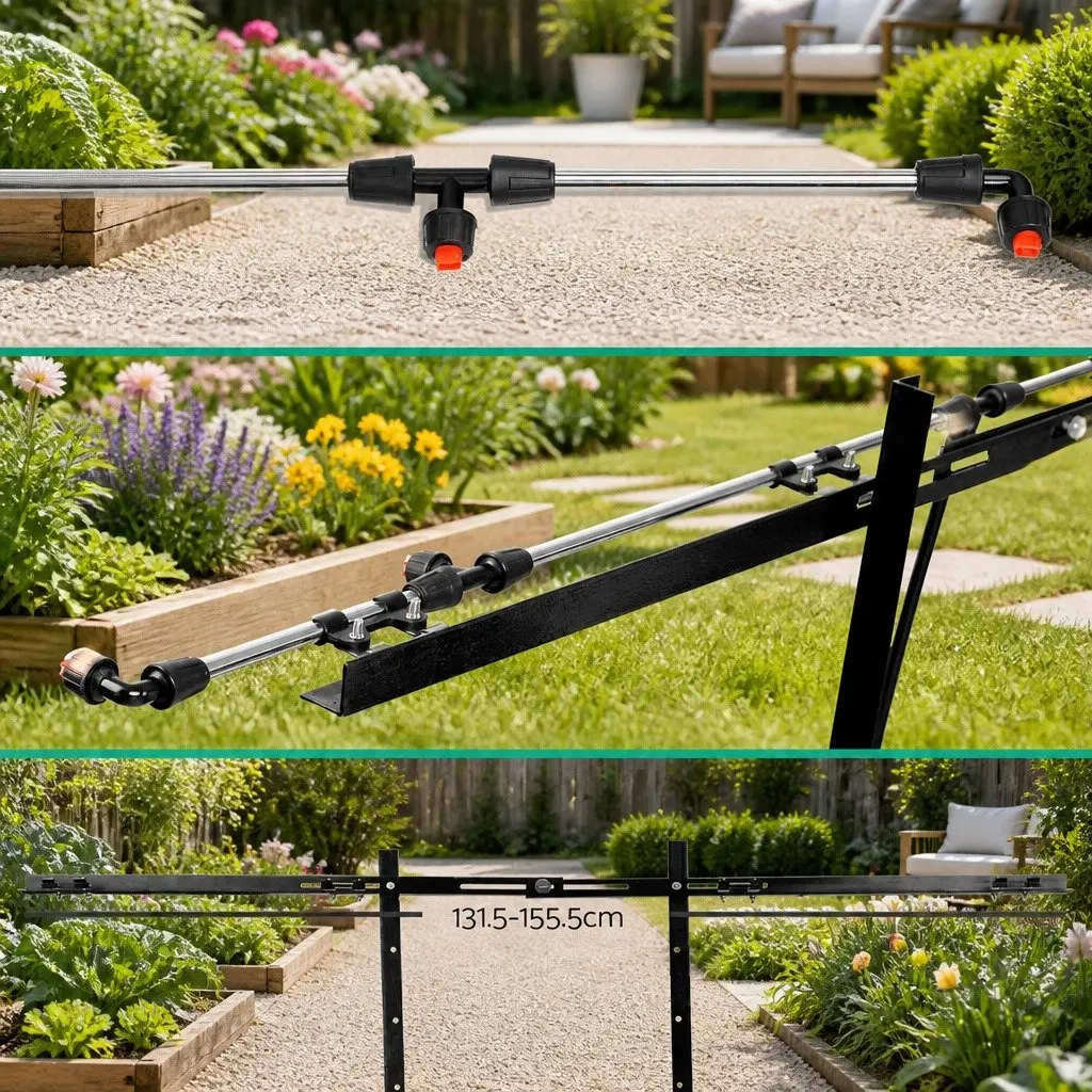 100L Weed Sprayer Trailer White 1.5M Boom Self-Priming Pump 87psi Garden Herbicide Equipment