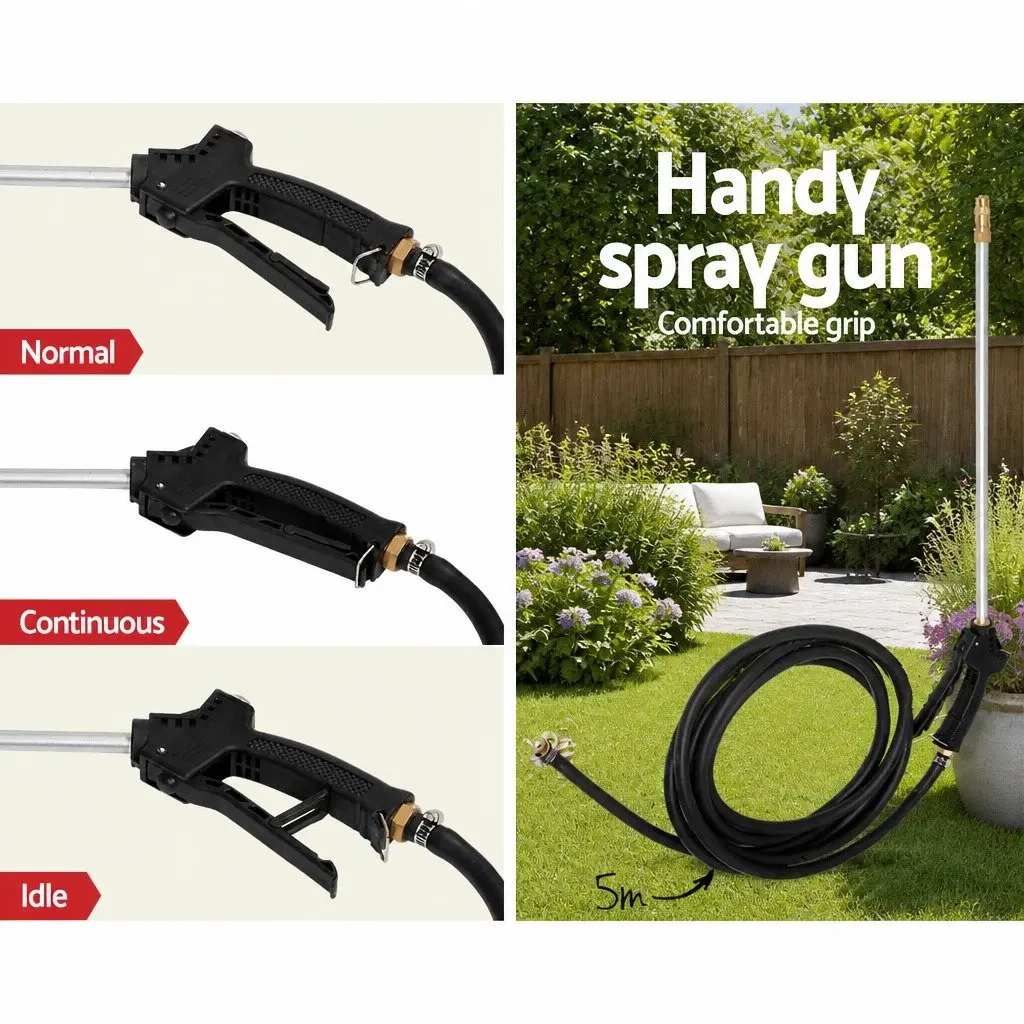 Weed Sprayer Black 60L Tank Trailer Rear Boom Spray Gun 12V Pump