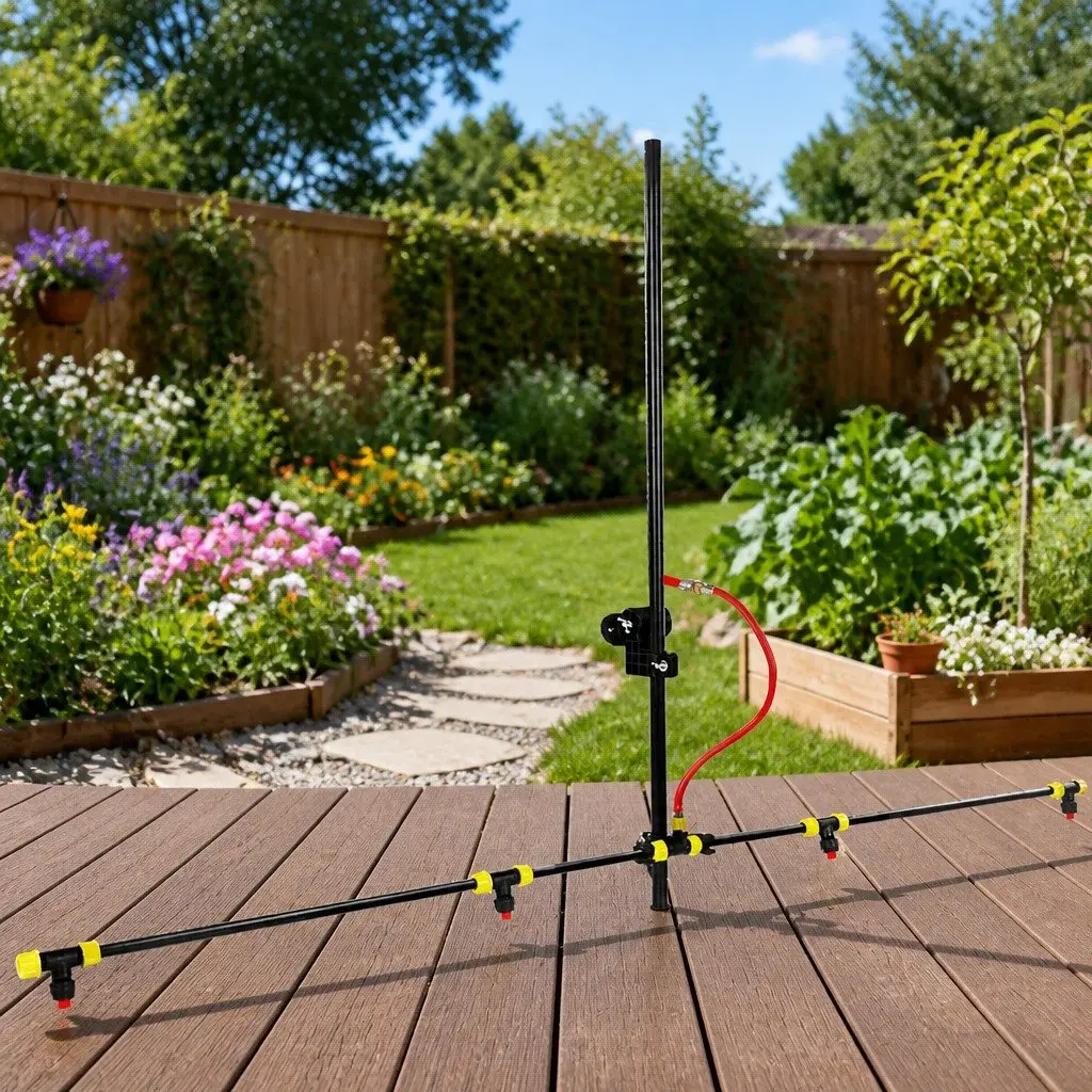 Adjustable Spray Boom Black 151cm Width 4 Nozzles Garden Herbicide Sprayer