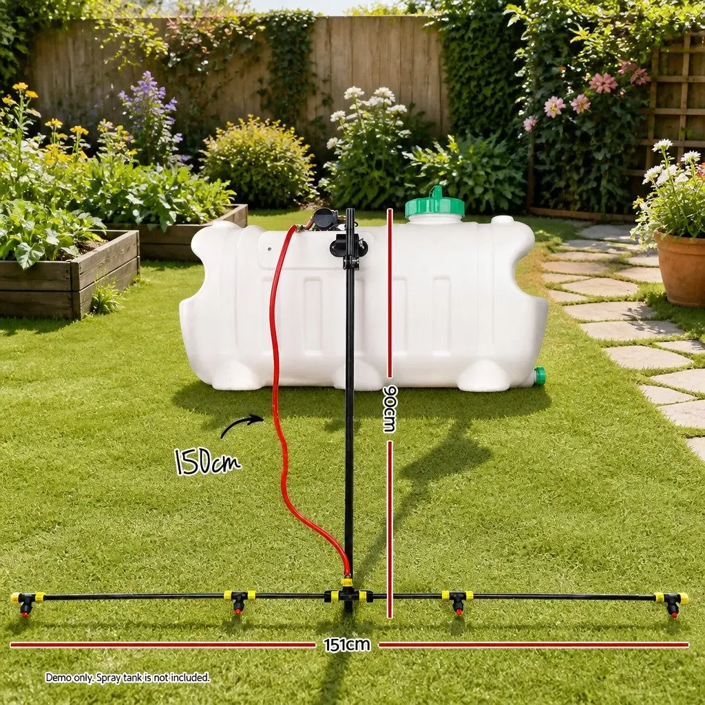 Adjustable Spray Boom Black 151cm Width 4 Nozzles Garden Herbicide Sprayer