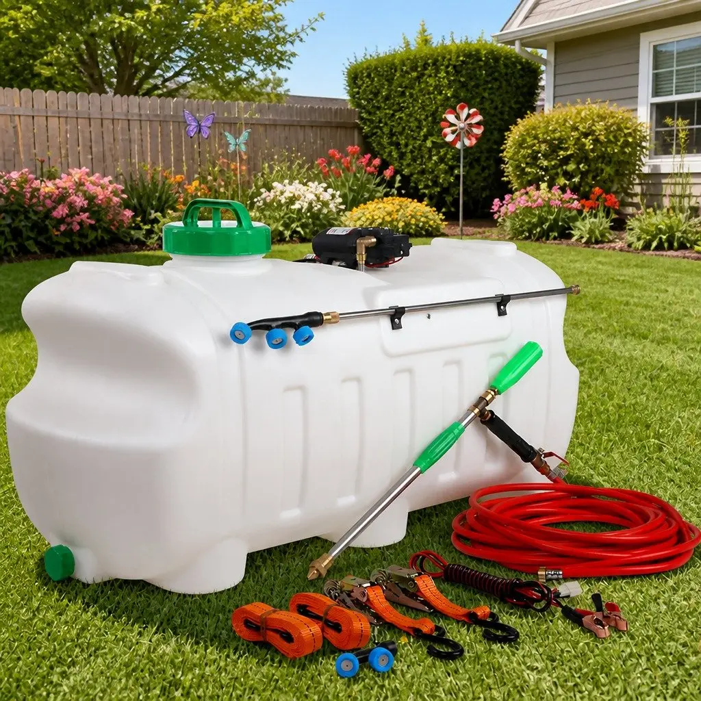100L Electric Weed Sprayer Black 12V Self-Priming Pump with Hose Nozzles