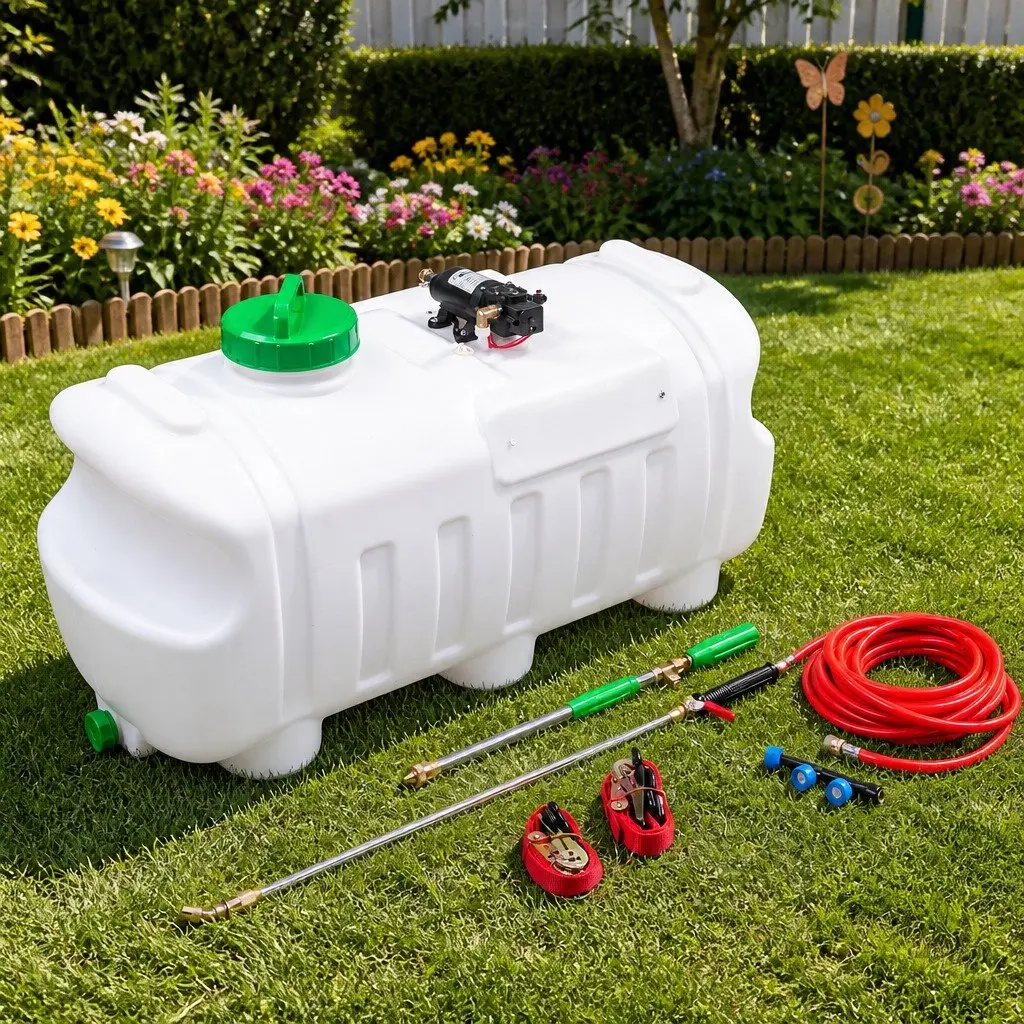 100L Electric Weed Sprayer Black 12V Self-Priming Pump with Hose Nozzles