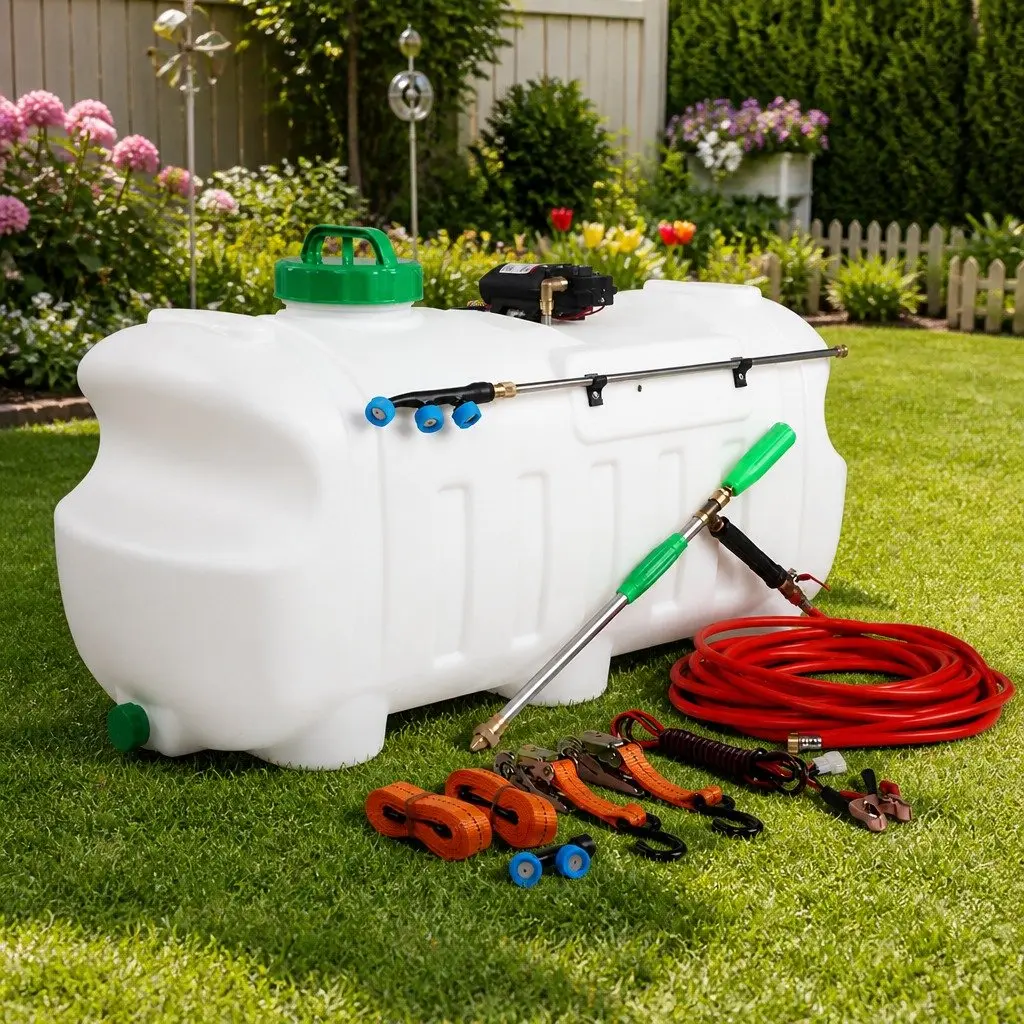 100L Electric Weed Sprayer Black 12V Self-Priming Pump with Hose Nozzles