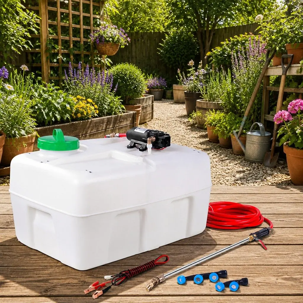 50L Black ATV Weed Sprayer Electric Garden Spray Gun with 3 Nozzles and 6m Hose
