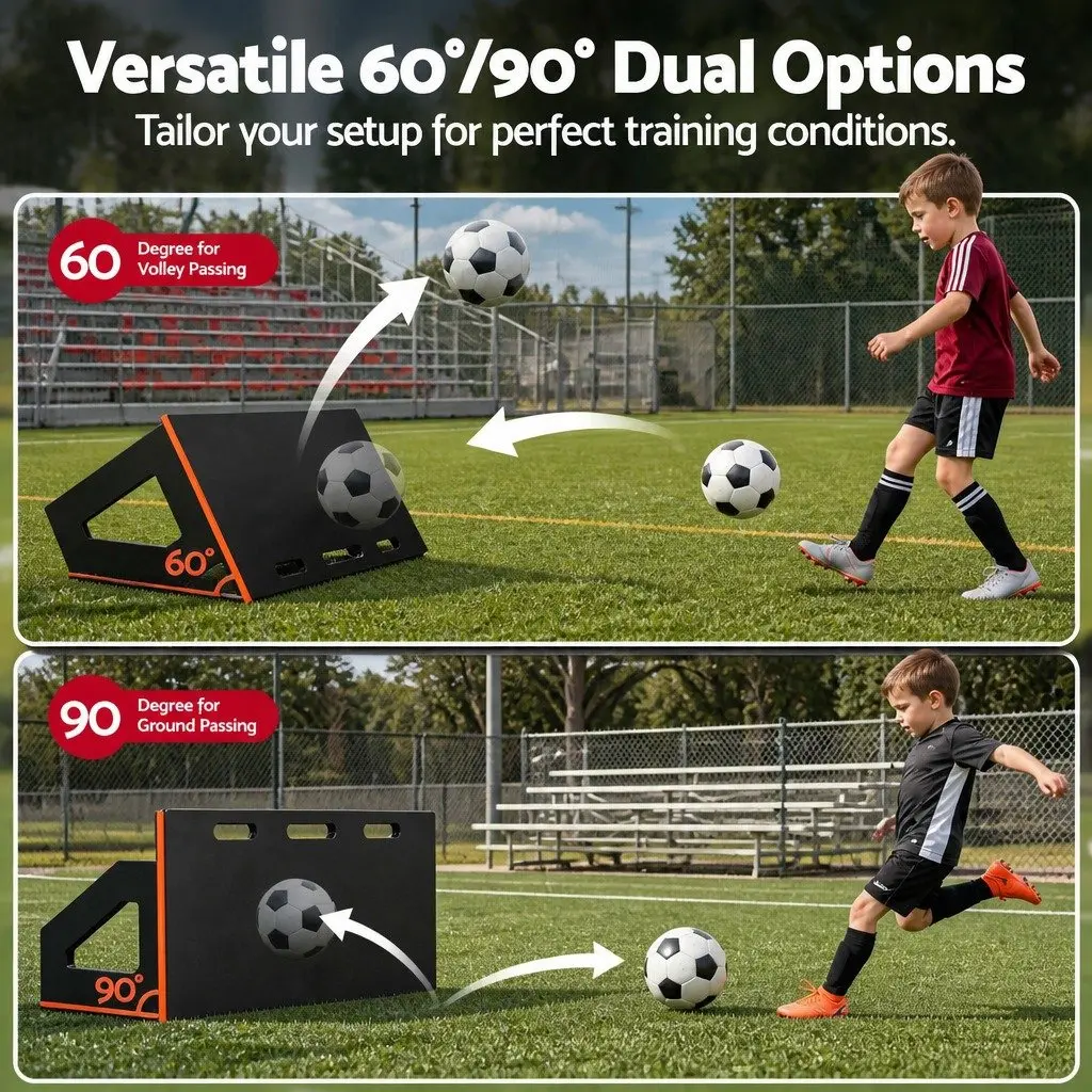 Soccer Rebounder Board Black 100x40cm Adjustable Angles Rebound Surface