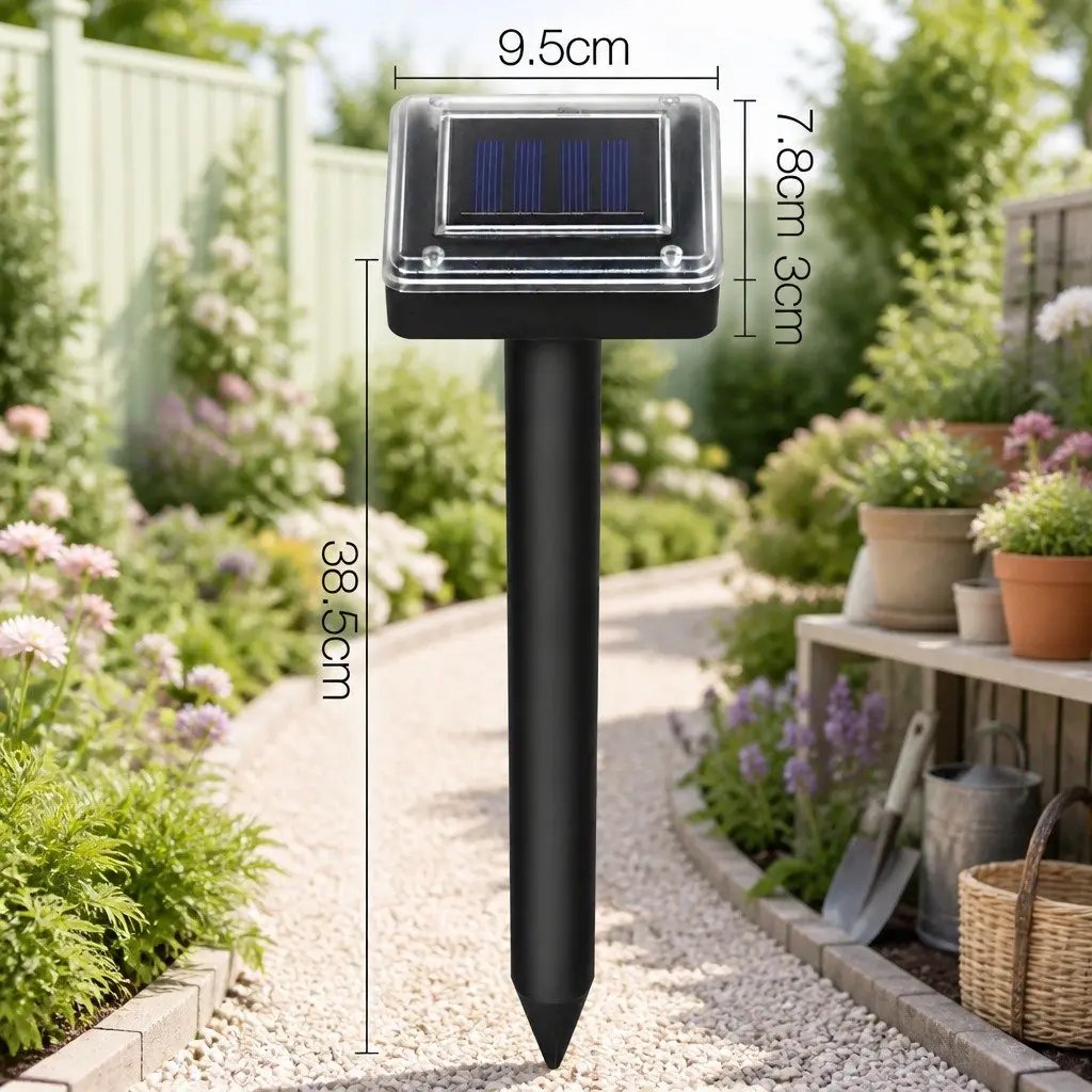 Snake Repeller Black 12 Piece Solar Powered Ultrasonic Pest Control