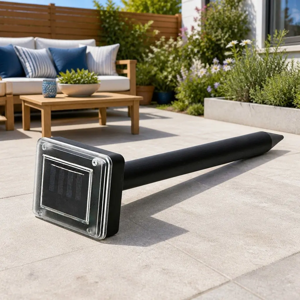 Solar Powered Snake Repellent Black 6 Piece Ultrasonic Sonic Repeller